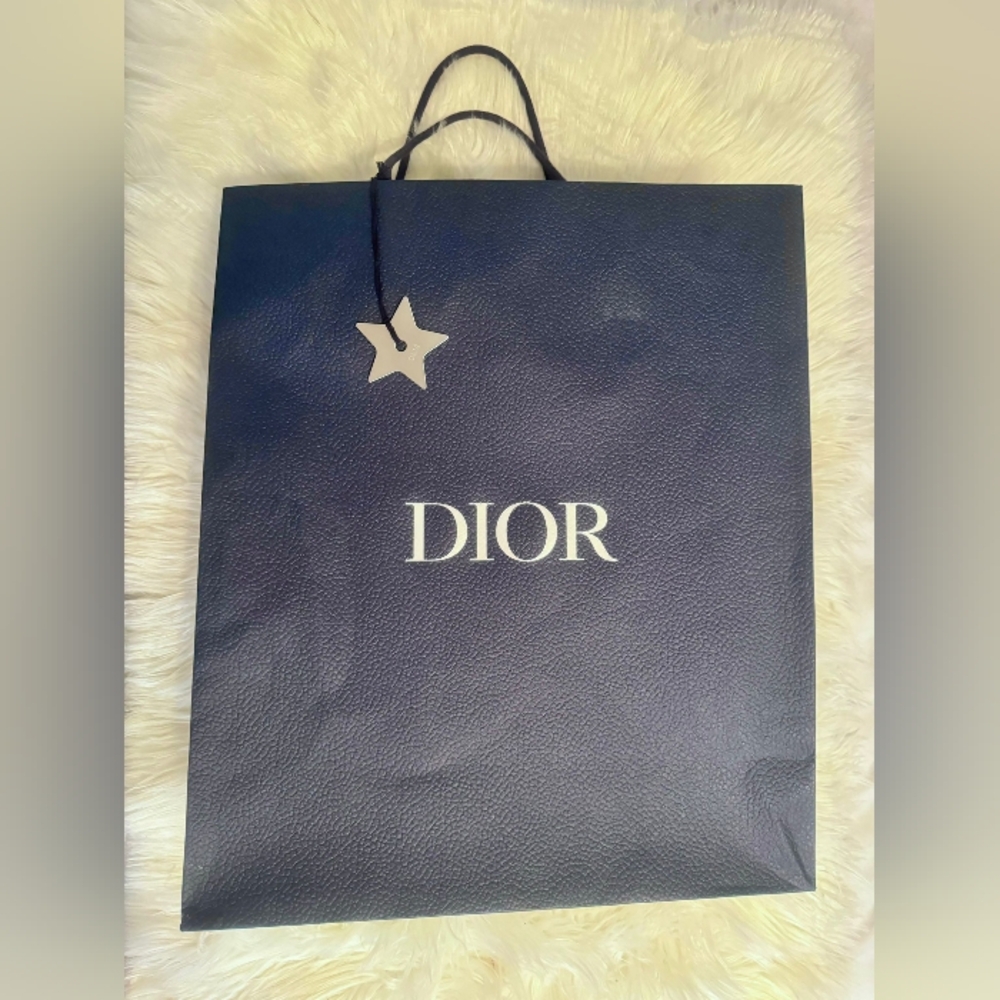 Authentic Dior Shopping Bag🛍️ with Dior Silver Star Charm - 18" x 15.5"